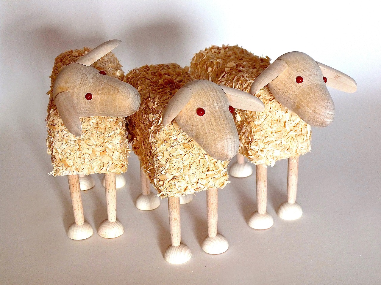 Trois petits moutons en paille